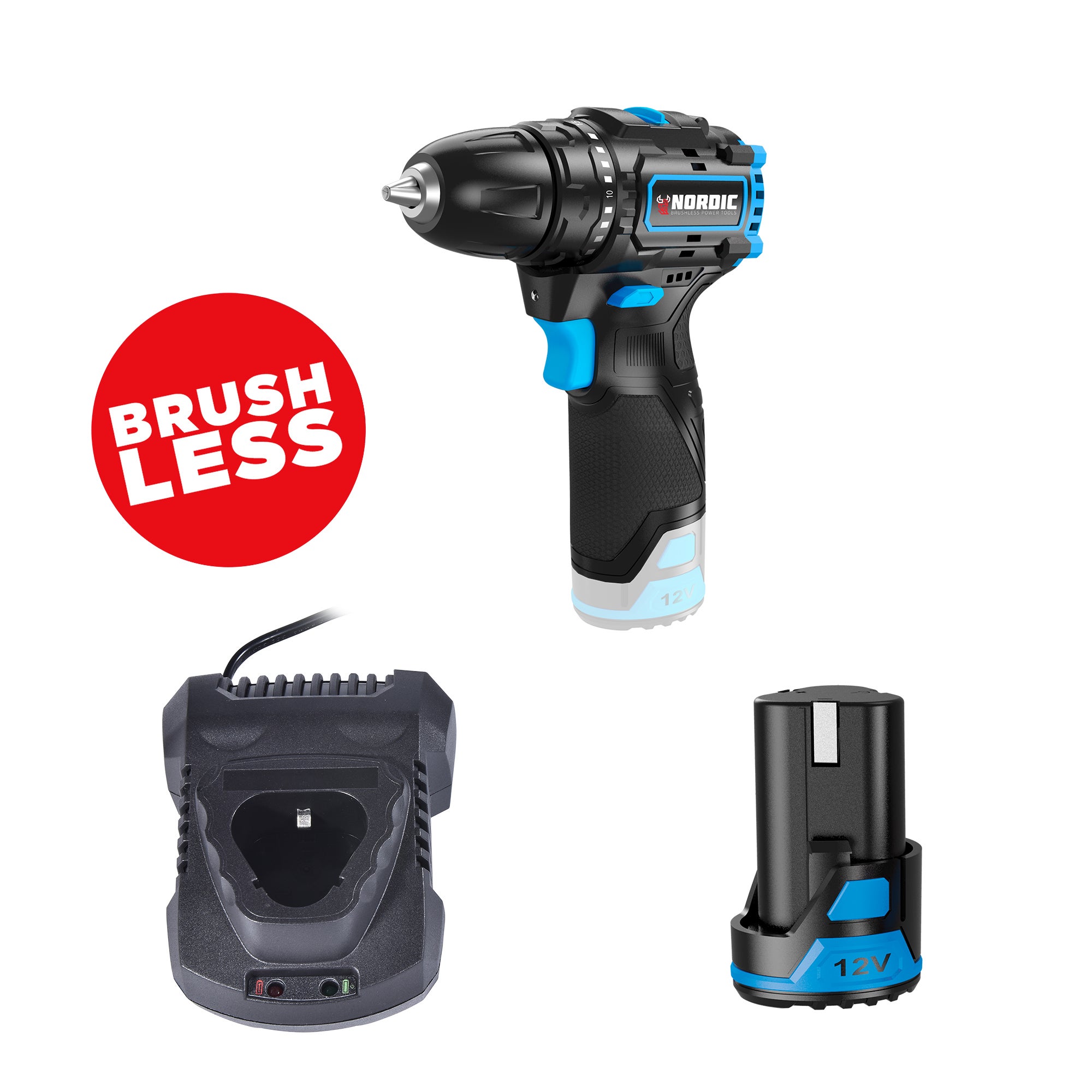 12v Li ion Brushless Drill Kit TopmaQ