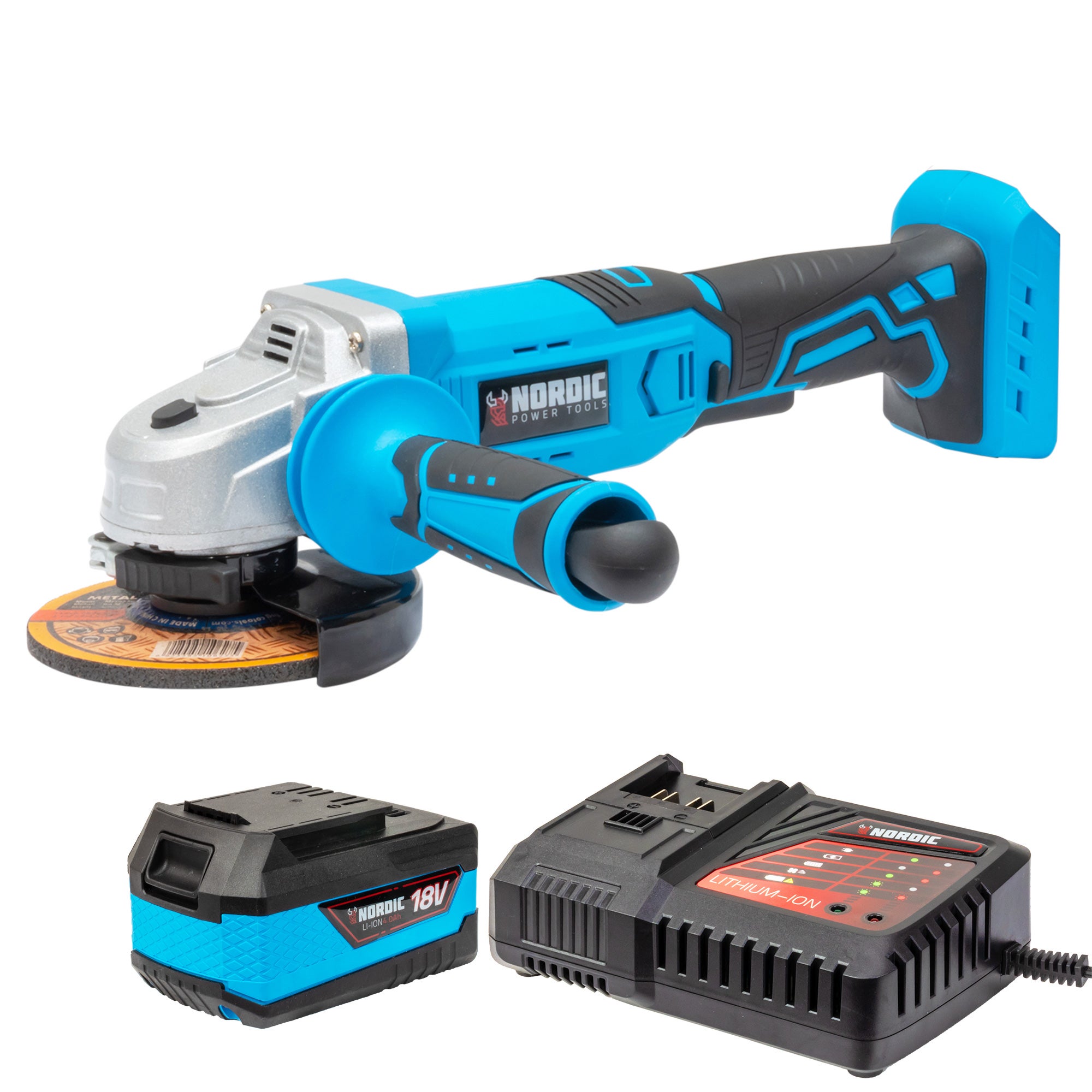 18v Li ion Cordless 115mm Angle Grinder Combo Kit TopmaQ